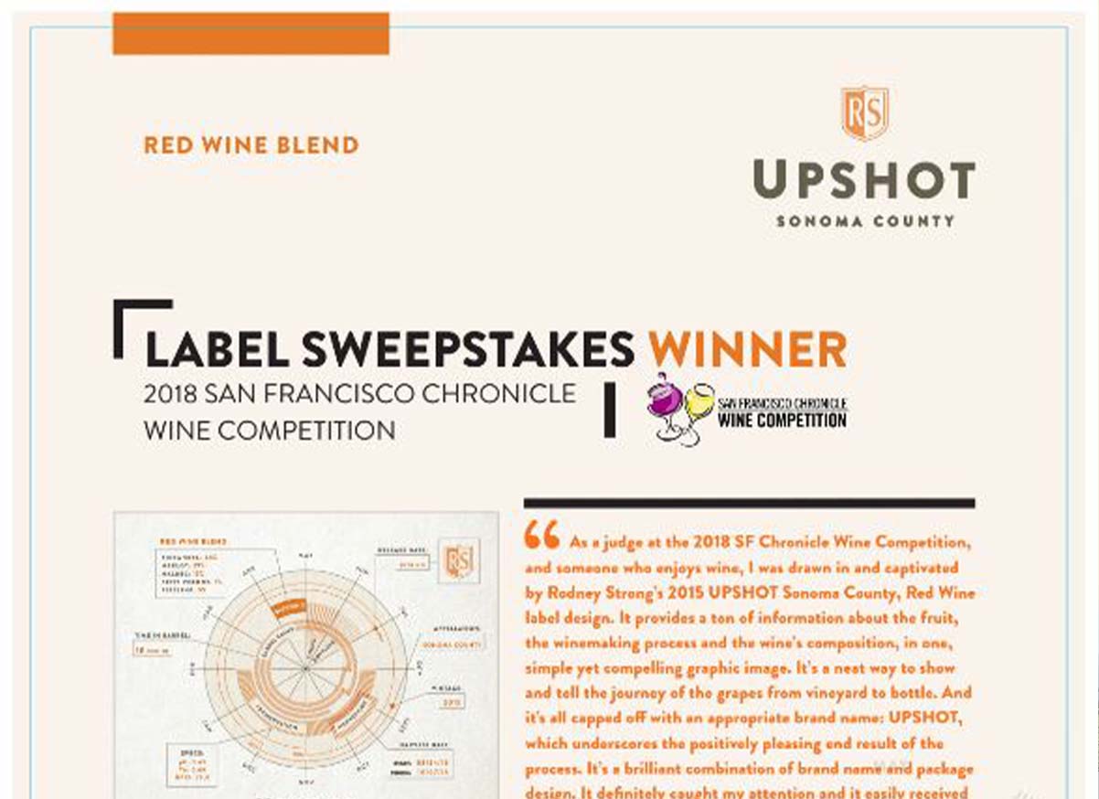 Label Sweepstakes Winner - 2018 San Francisco Chronicle Wine Competition