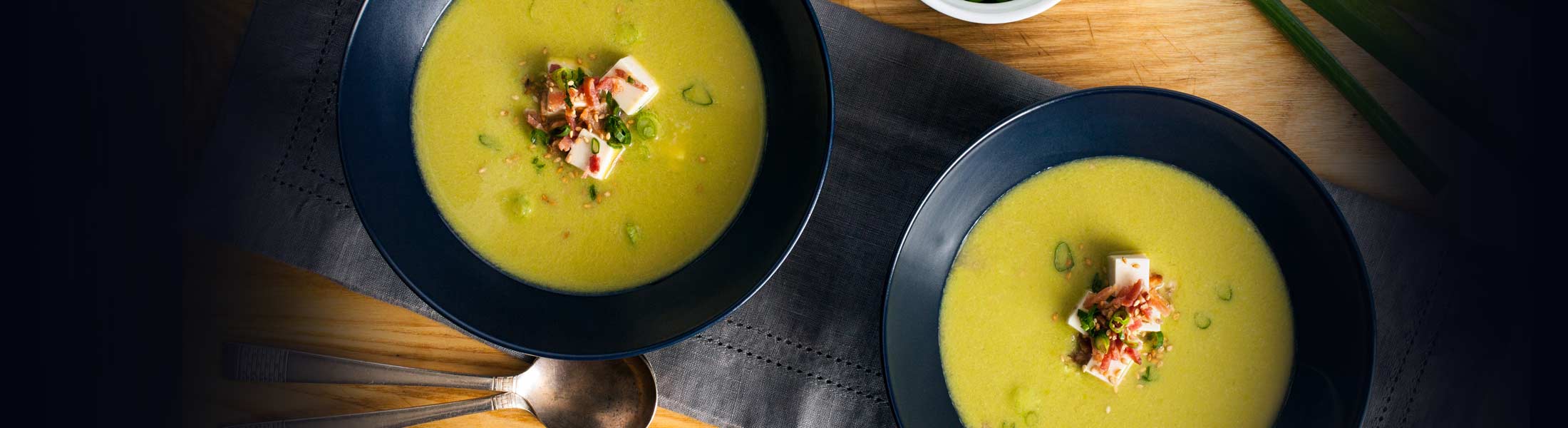 Rodney Strong - Spring Pea Miso Soup with Bacon