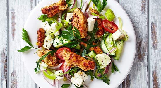 Rodney Strong - Grilled Za’atar Chicken with Tomato Cucumber Salad
