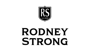 Rodney Strong Logo with Shield Above - Black & White