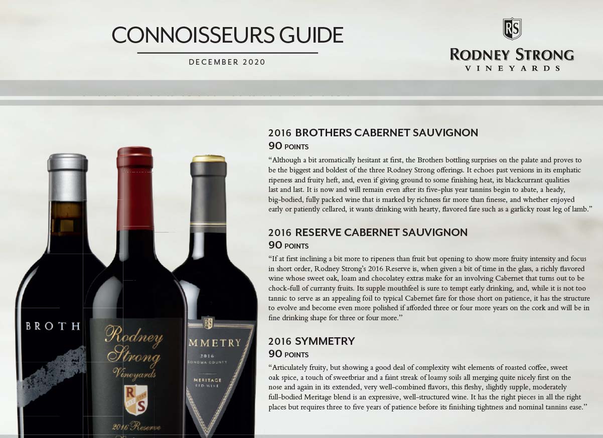 Rodney Strong Wines Receive 90 points - Connoisseur's Guide