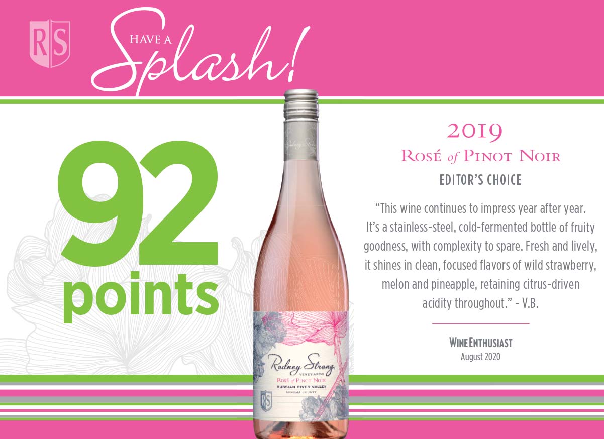 Rodney Strong 2019 Rosé of Pinot Noir - 92 points, Editors' Choice - Wine Enthusiast