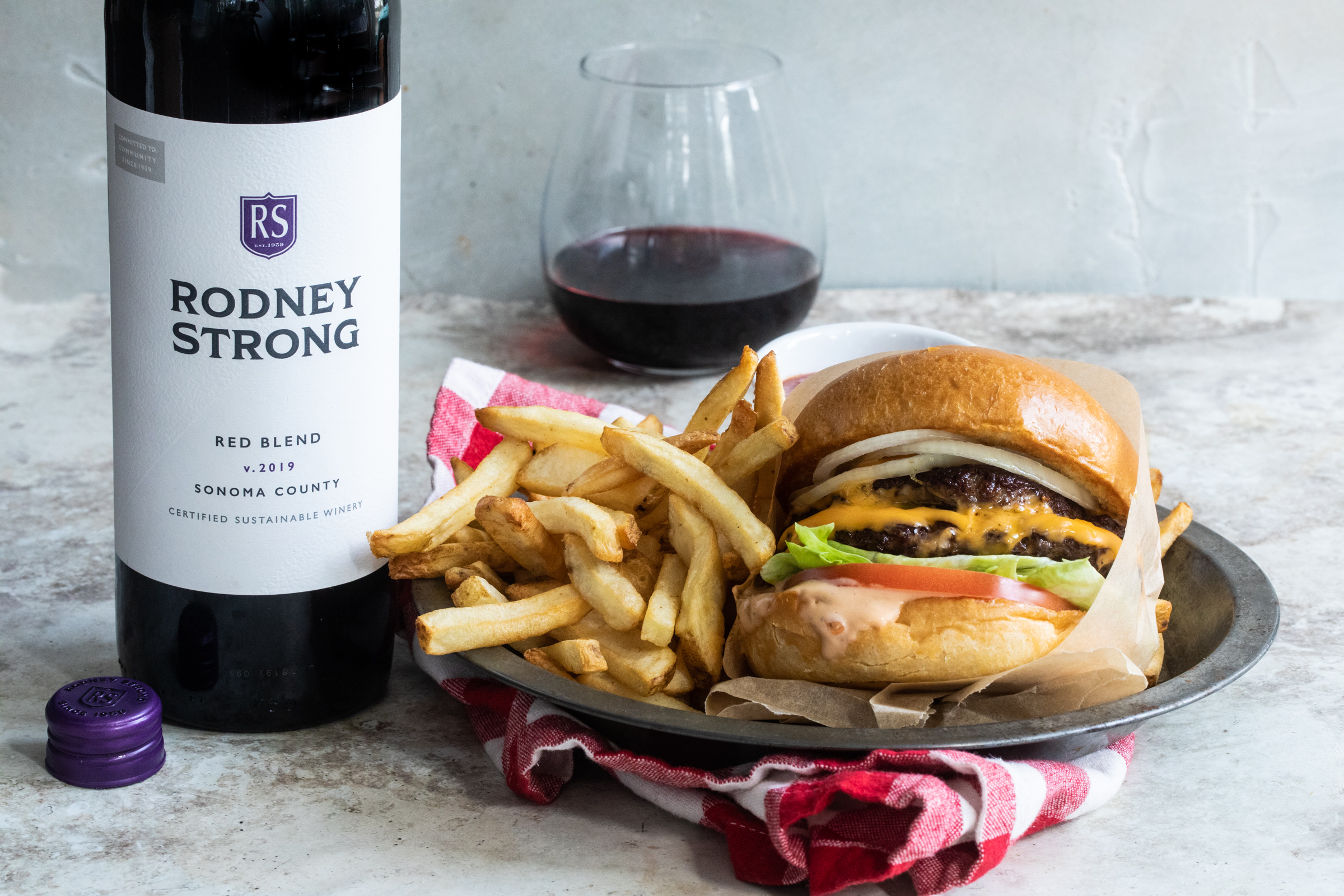 California Cheeseburger with SC Red Blend