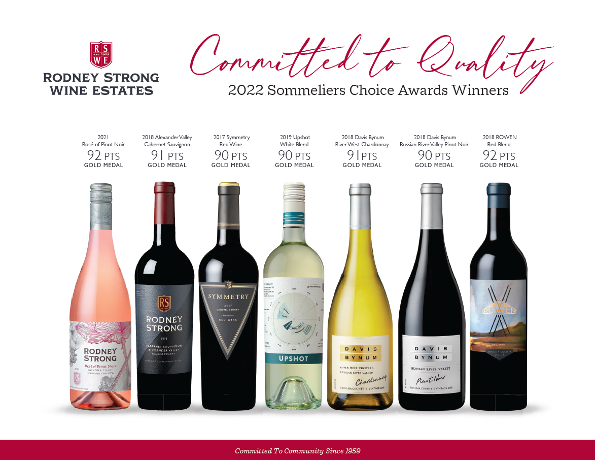 Rodney Strong 2022 Sommeliers Choice Awards 90+ points Sell Sheet