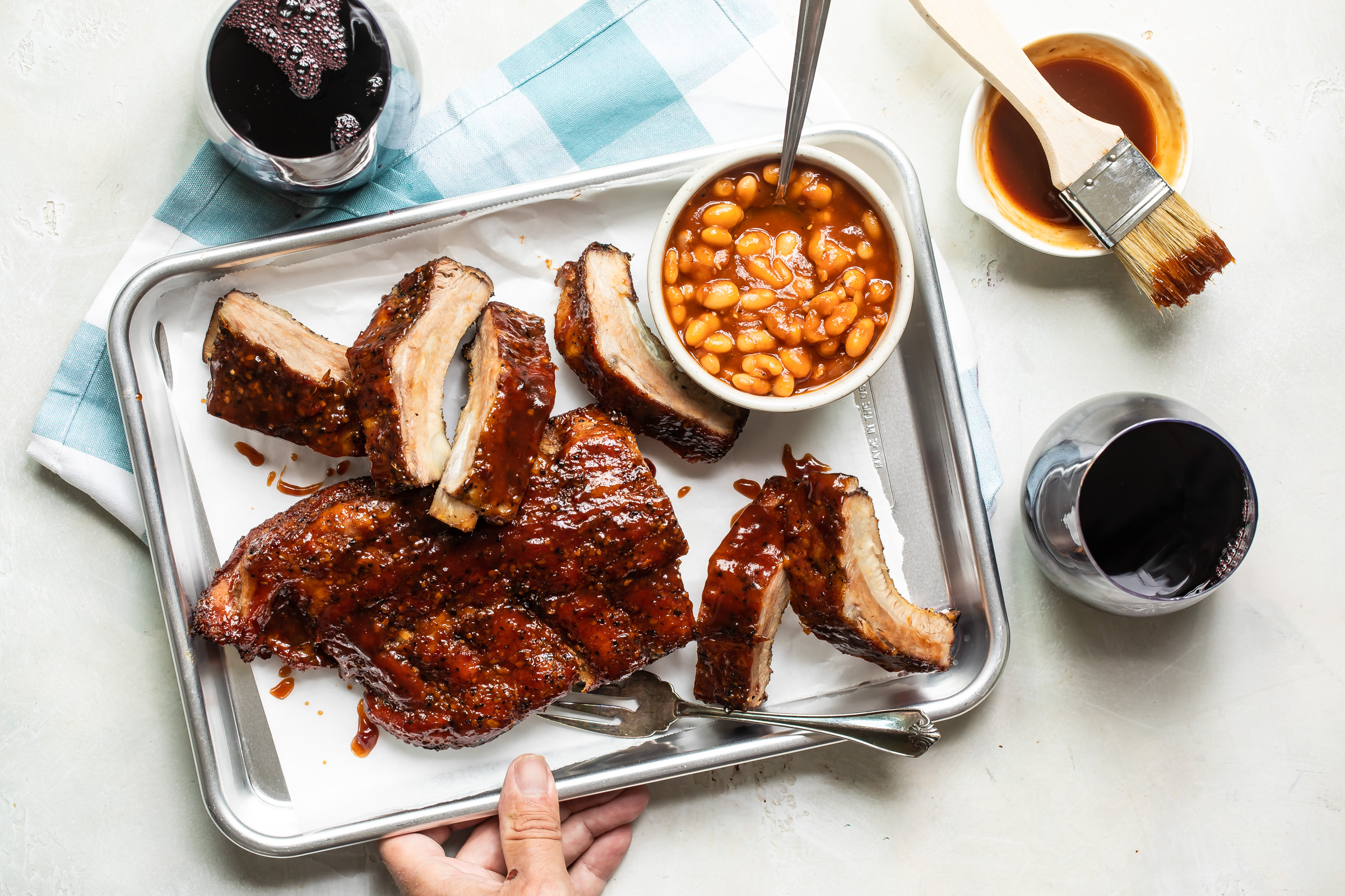 BBQ Baby Back Ribs with Smoky Bourbon Baked Beans