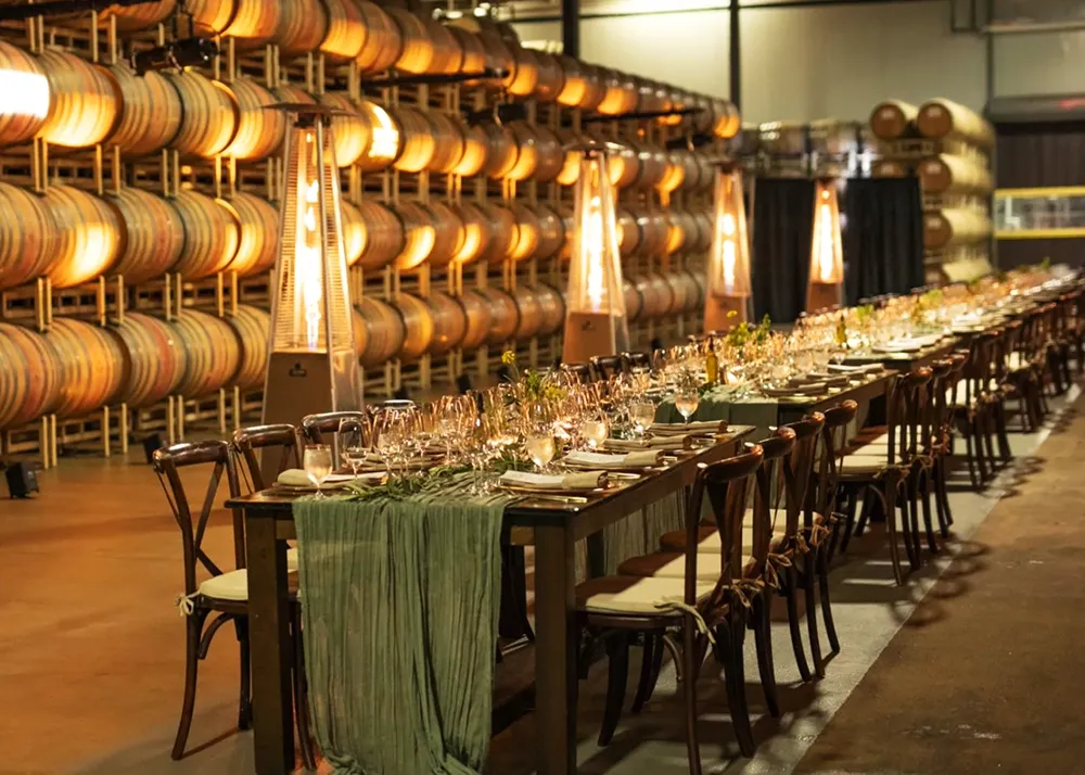 Artisan Cellar setup for meal