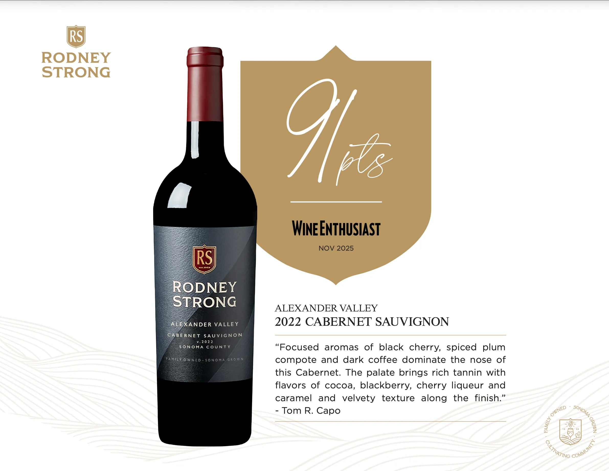 2022 Alexander Valley Cabernet Sauvignon Wine Enthusiast thumbnail