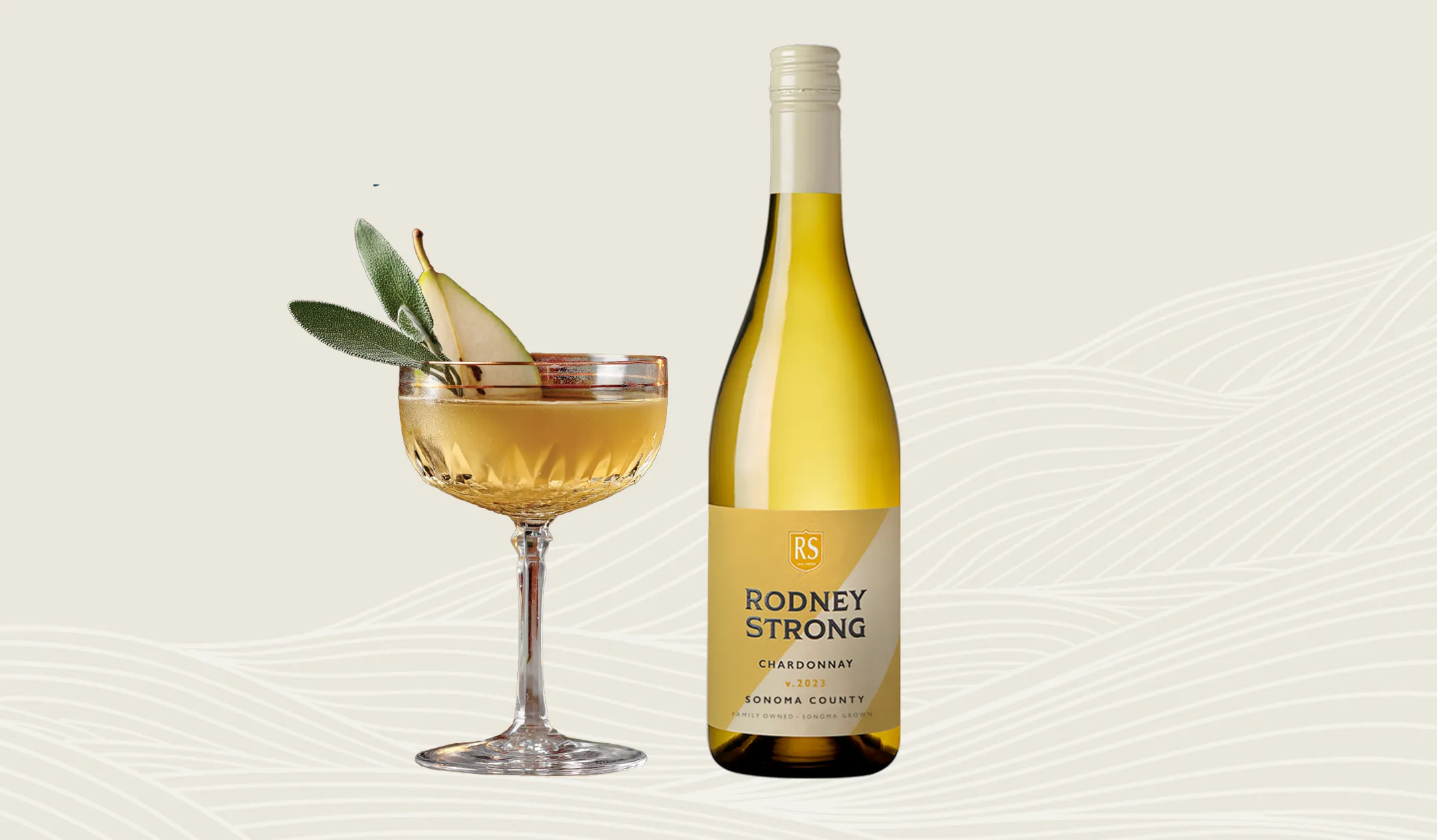 Pear & Sage Chardonnay Fizz cocktail