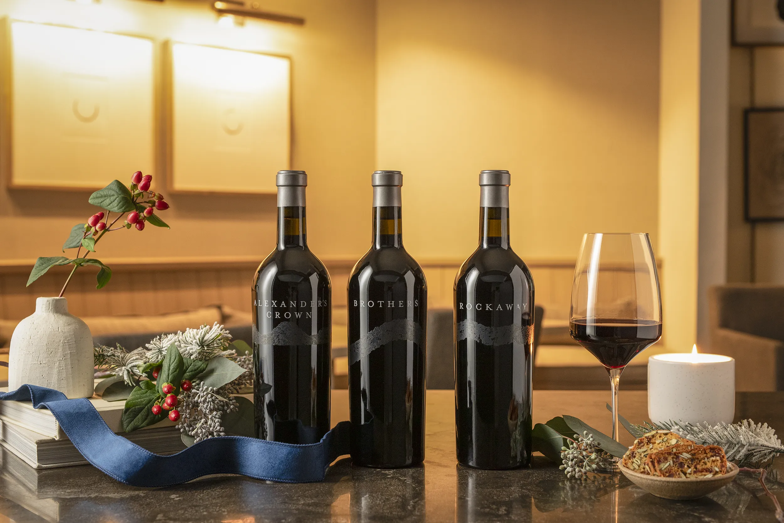 Rodney Strong winter wine bottles