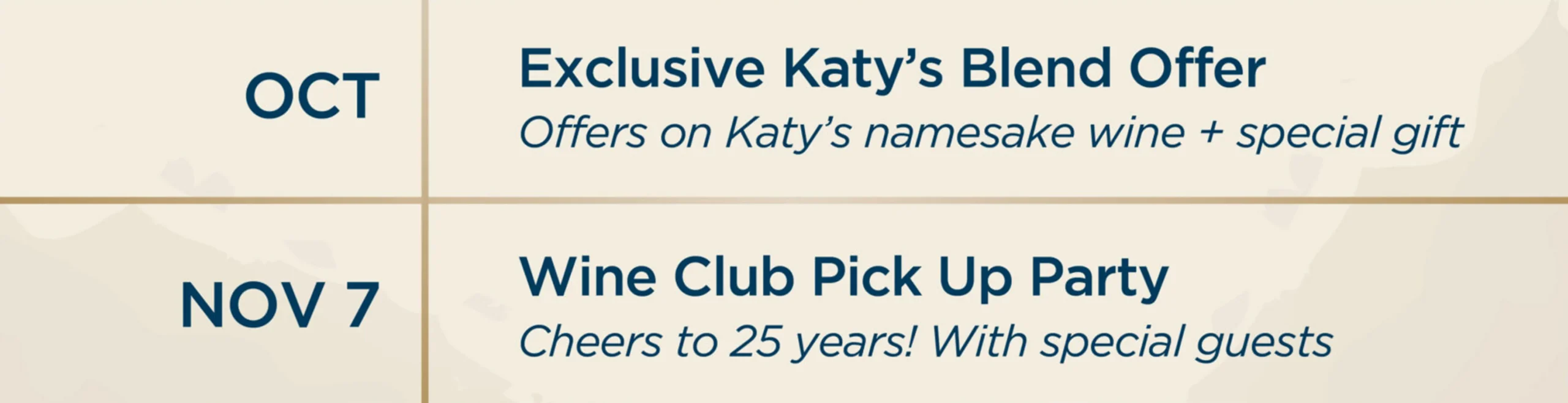 25th Anniversary Upcoming Events - October and November