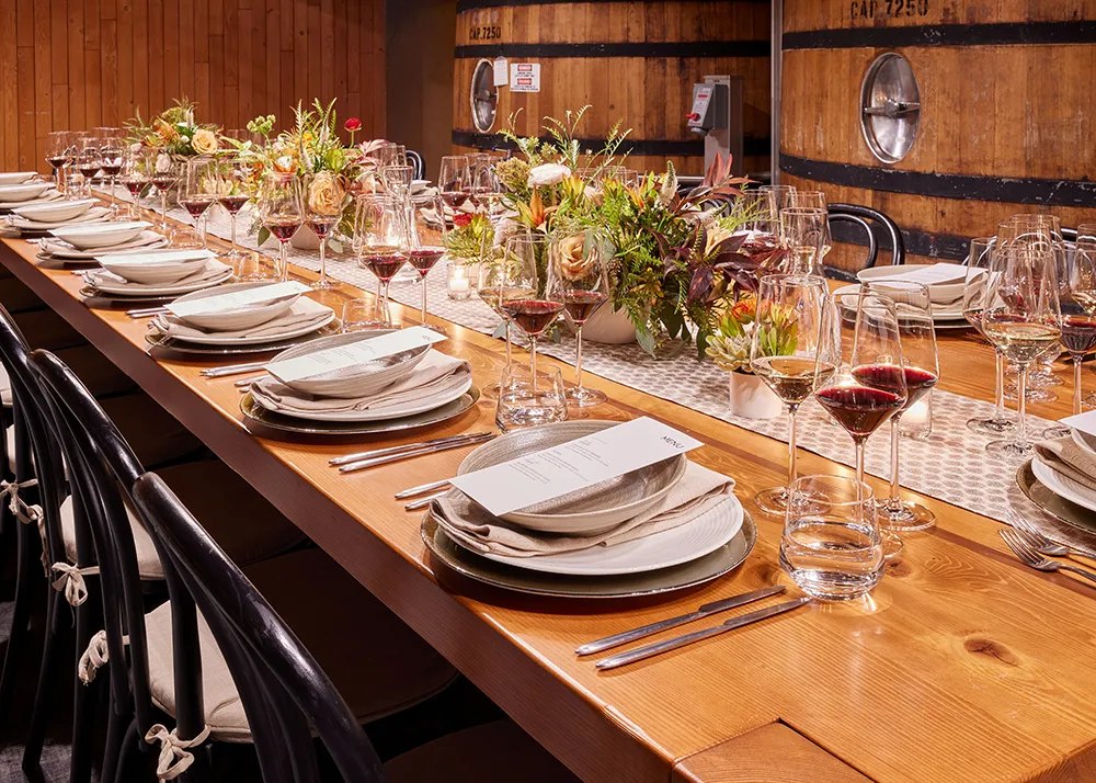 Rodney Strong Cellar Door ready for a holiday dinner