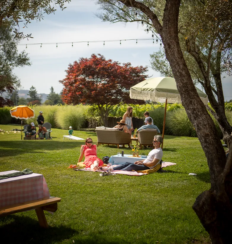 People lounging on the grass at The Terrace and Concert Green